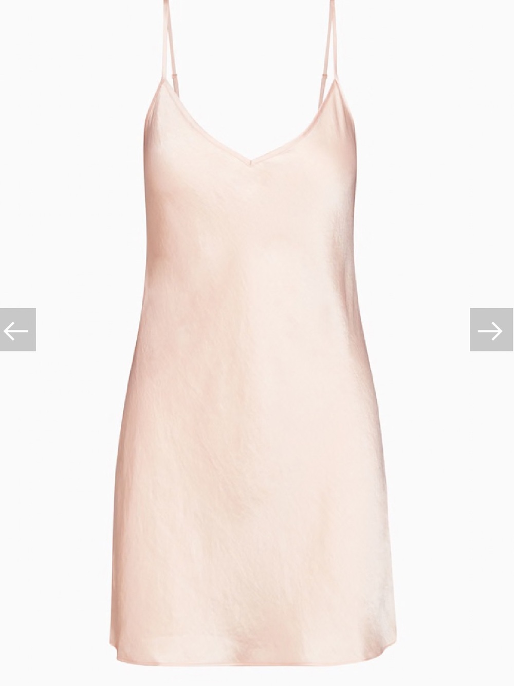 Aritzia Wilfred Only Slip Silky Peachy Pink Slip Mini Dress